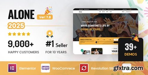 Themeforest - Alone – Charity Multipurpose Non-profit WordPress Theme 15019939 v7.8.2 - Nulled