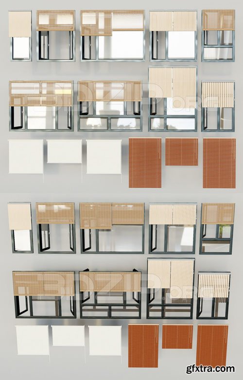 Curtains with Windows - 3D Models Curtains with Windows - 3D Models