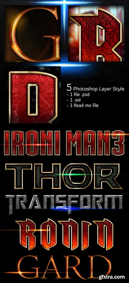 5 Movie Text Styles for Photoshop 5 Movie Text Styles for Photoshop