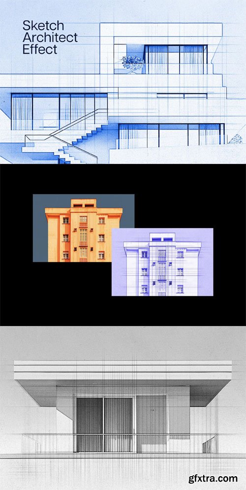 Architectural Sketch Photo Effect for Photoshop Architectural Sketch Photo Effect for Photoshop