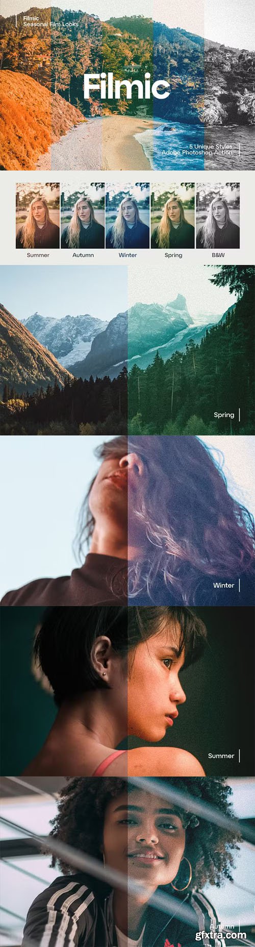 Filmic - Realistic Seasonal Film Looks - Photoshop Actions Filmic - Realistic Seasonal Film Looks - Photoshop Actions