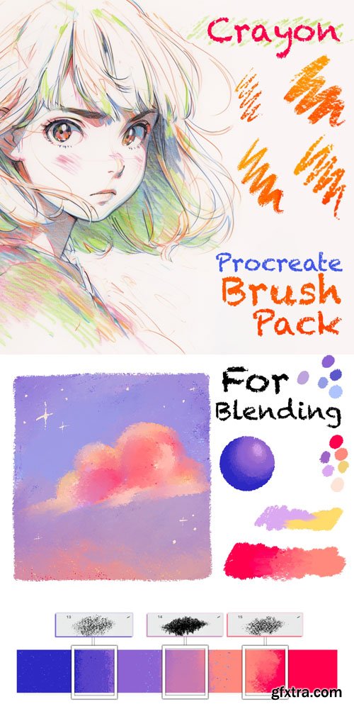 Crayon Brushes Pack for Procreate Crayon Brushes Pack for Procreate