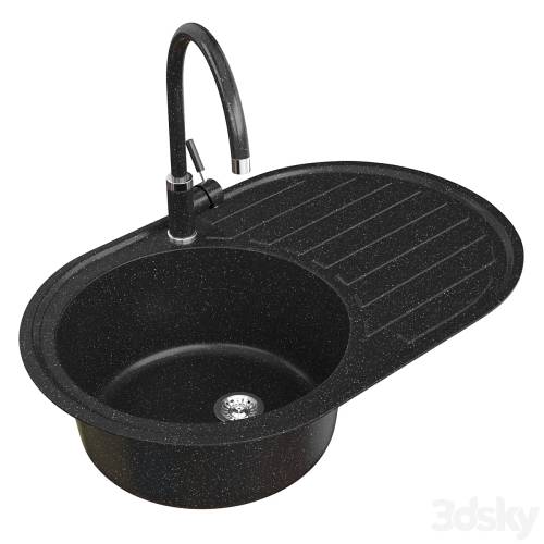 '3dsky Pro - Fabiano Arc Black Sink and Faucet Fabiano Fkm Set' '3dsky Pro - Fabiano Arc Black Sink and Faucet Fabiano Fkm Set'