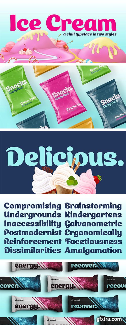 MyFonts - Ice Cream Font Family 2xOTF