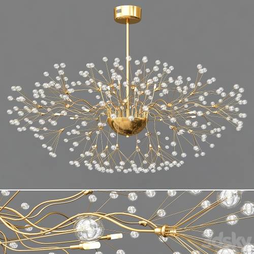 '3dsky Pro - Modern Golden Glass Chandelier_1'