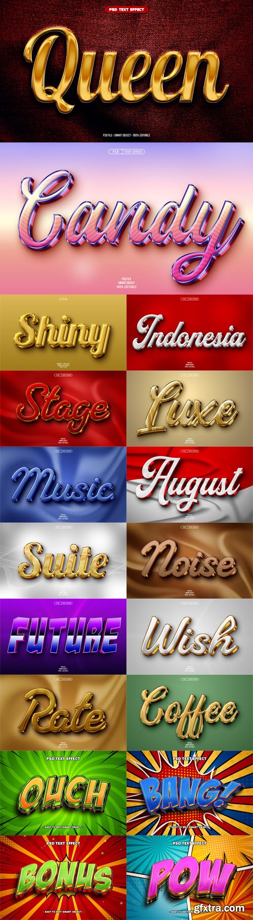 Modern Shiny Editable Text Effects Pack for Photoshop Modern Shiny Editable Text Effects Pack for Photoshop