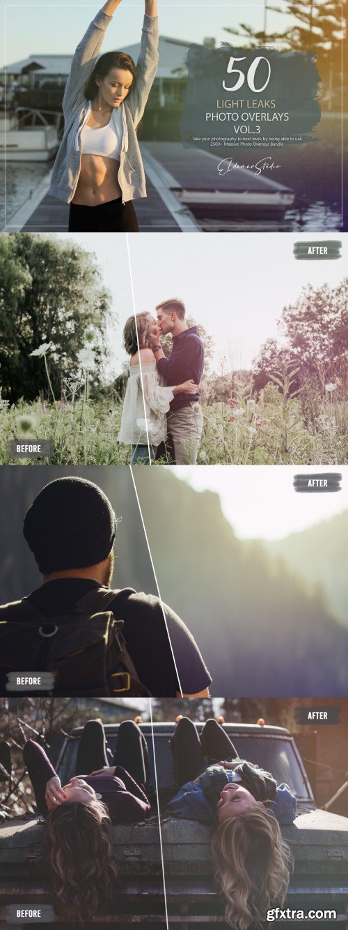 Artstation - 50 Light Leaks Photo Overlays - Vol. 3