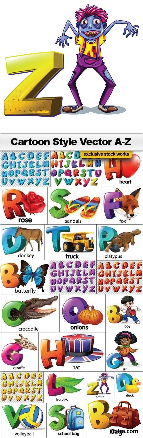Cartoon Style Vector Alphabet 25xEPS Cartoon Style Vector Alphabet 25xEPS
