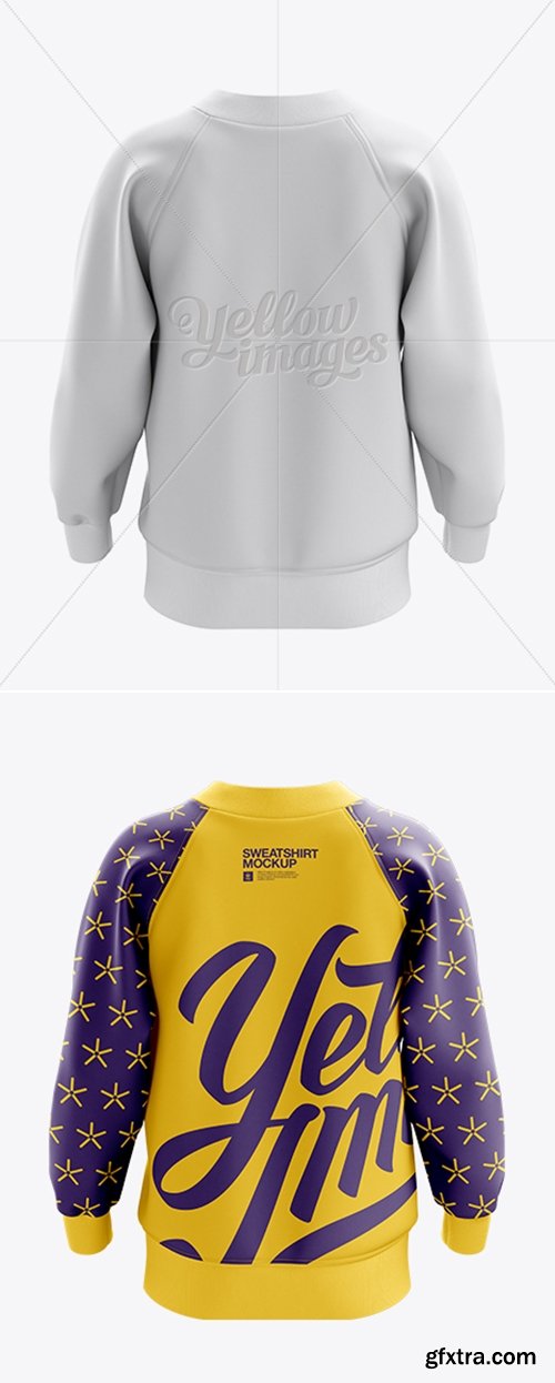 YellowImages - V-Neck Sweatshirt Mockup - Back View 11807