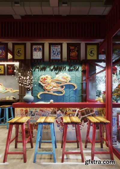 Restaurant Interior Scene