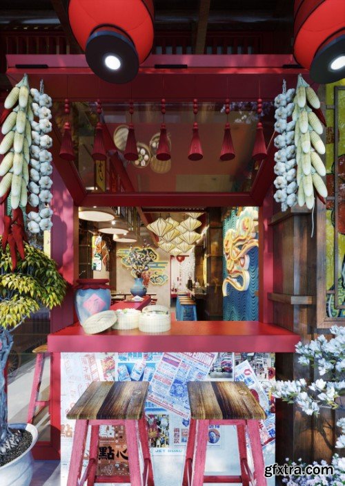 Restaurant Interior Scene