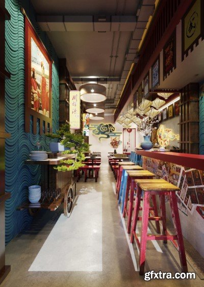 Restaurant Interior Scene