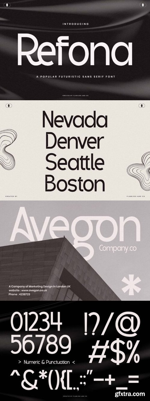 CreativeMarket - Refona - Futuristic Sans Serif Font
