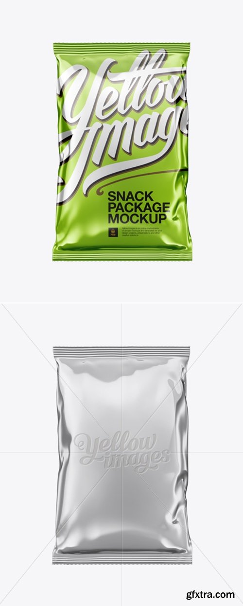 YellowImages - Metallic Snack Package Mockup - Front View 14336