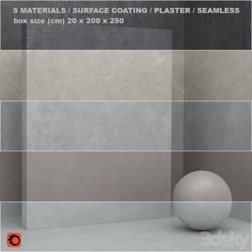 '3dsky Pro - 5 materials (seamless) - stone, plaster - set 20'