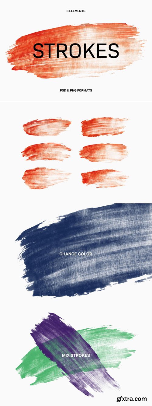 6 Brush Strokes - PSD Template 6 Brush Strokes - PSD Template
