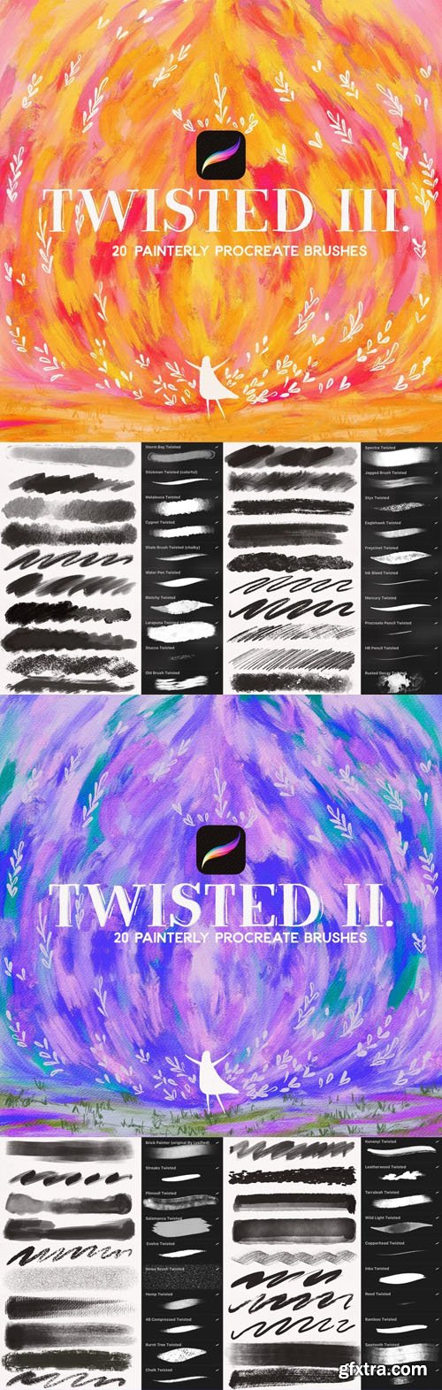 Twisted Brushes Pack - 40 Painterly Brushes for Procrate Twisted Brushes Pack - 40 Painterly Brushes for Procrate