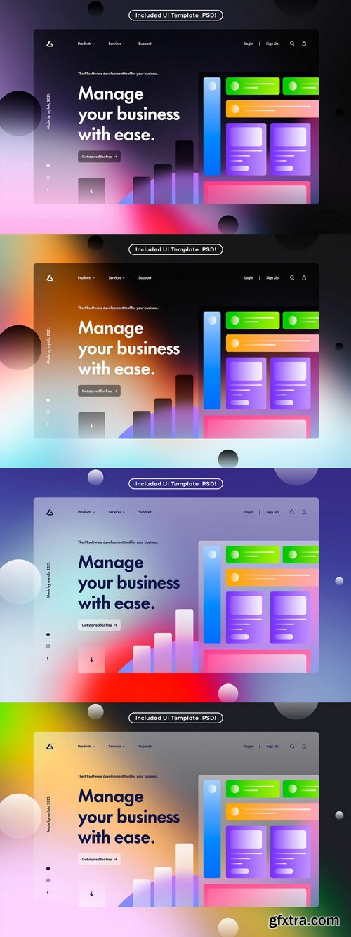 Asylab - 50 Translucent Style Dark Gradients