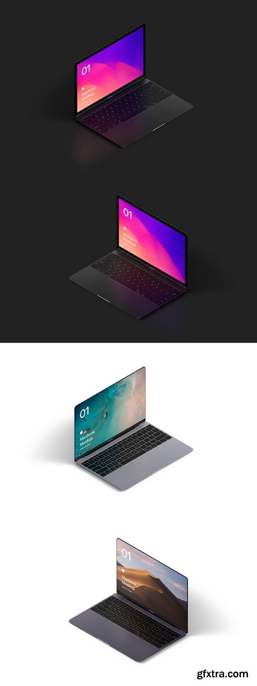 Asylab - Macbook Isometric - 10 Mockups Asylab - Macbook Isometric - 10 Mockups