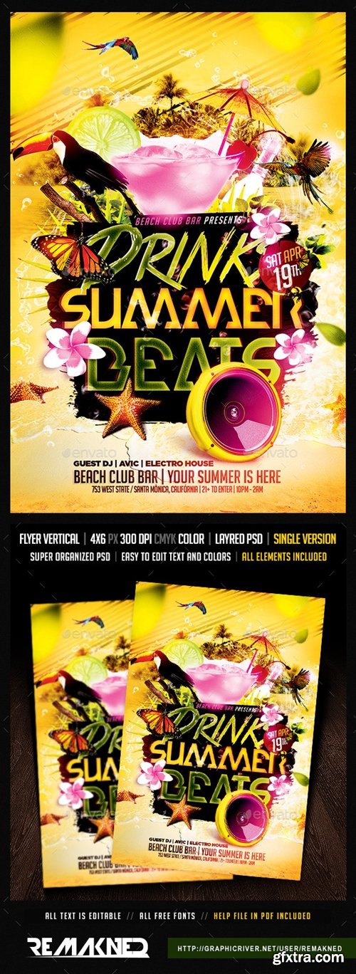Graphicriver - Drinks Summer Beats Flyer Template Psd 10191913 Graphicriver - Drinks Summer Beats Flyer Template Psd 10191913