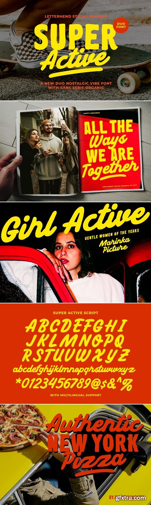 CreativeMarket - Super Active Nostalgic Font Duo