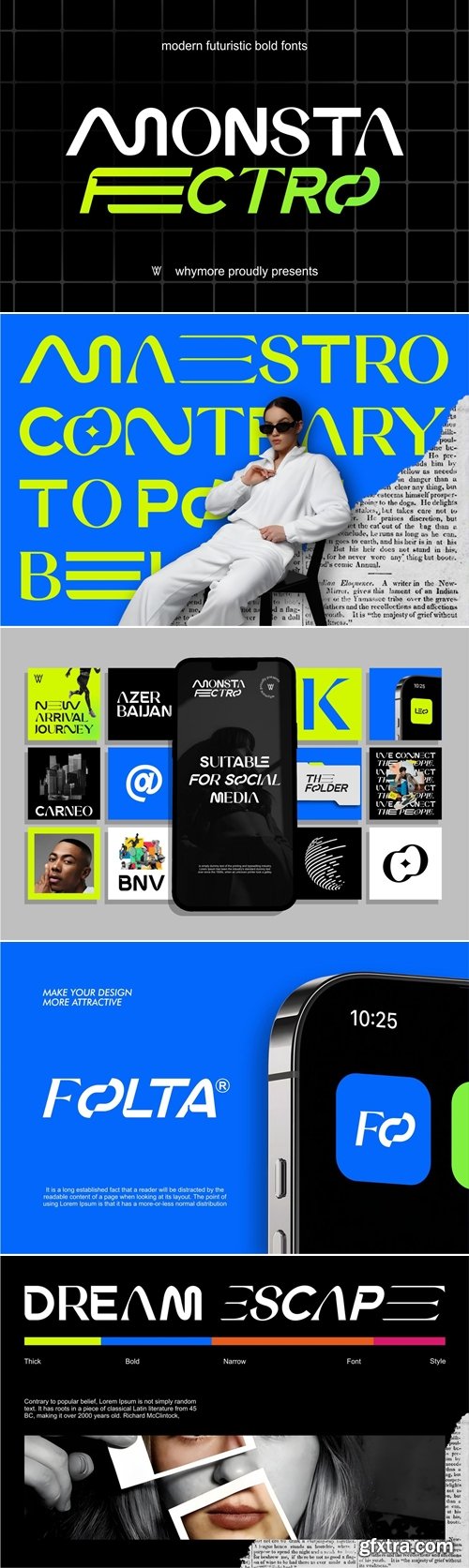 CreativeMarket - Monsta Fectro Modern Futuristic Font
