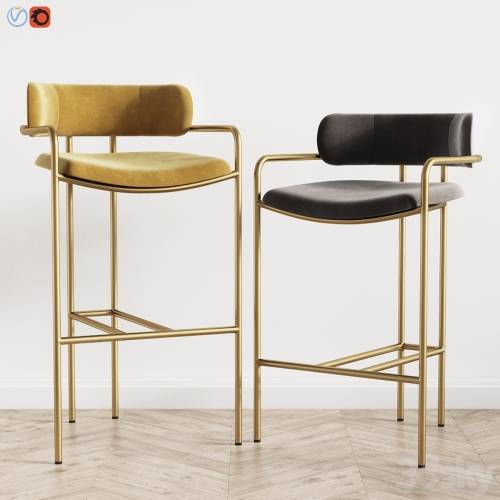 '3dsky Pro - Lenox Velvet Bar and Counter Stools West Elm' '3dsky Pro - Lenox Velvet Bar and Counter Stools West Elm'