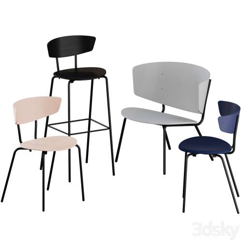 '3dsky Pro - Herman Chairs + Bar stool + Lounge by Ferm Living'