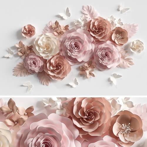 '3dsky Pro - Composition of paper flowers'