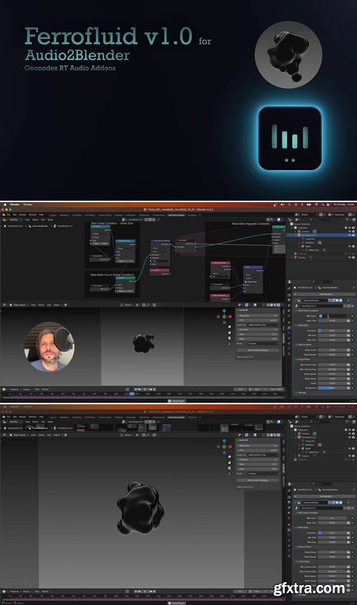 Ferrofluid v1.0 for Audio 2 Blender Addon