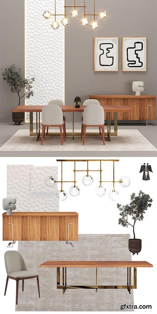 3D Set - 3D Set - Dining room set 1 3D Set - 3D Set - Dining room set 1