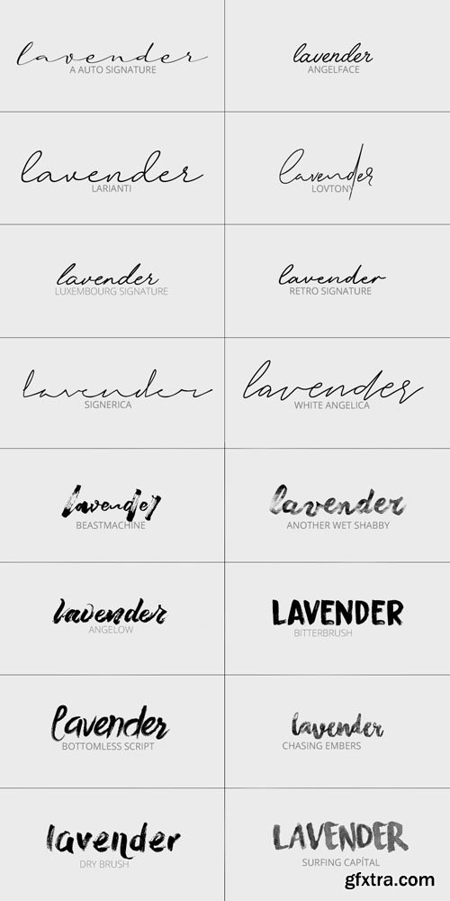 Lavender Fonts Pack - 16 Fonts Lavender Fonts Pack - 16 Fonts