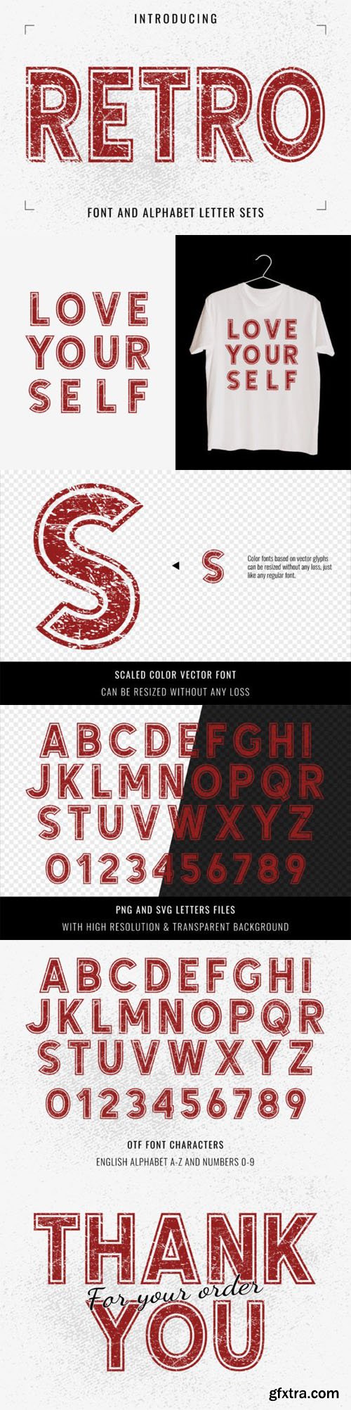 Retro - Scaled Color Vector Font Retro - Scaled Color Vector Font