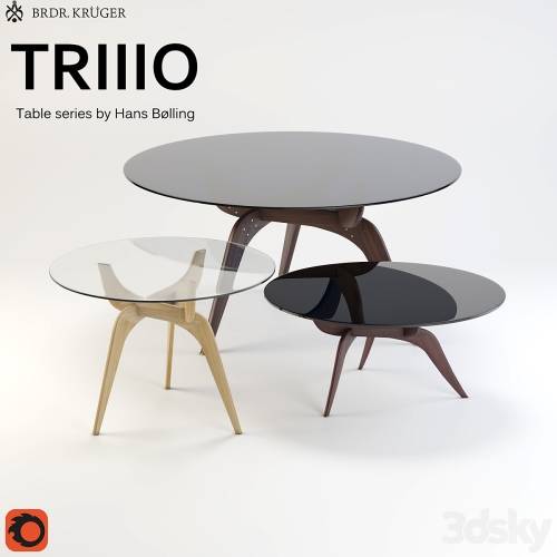 '3dsky Pro - Collection Triiio table with decor' '3dsky Pro - Collection Triiio table with decor'
