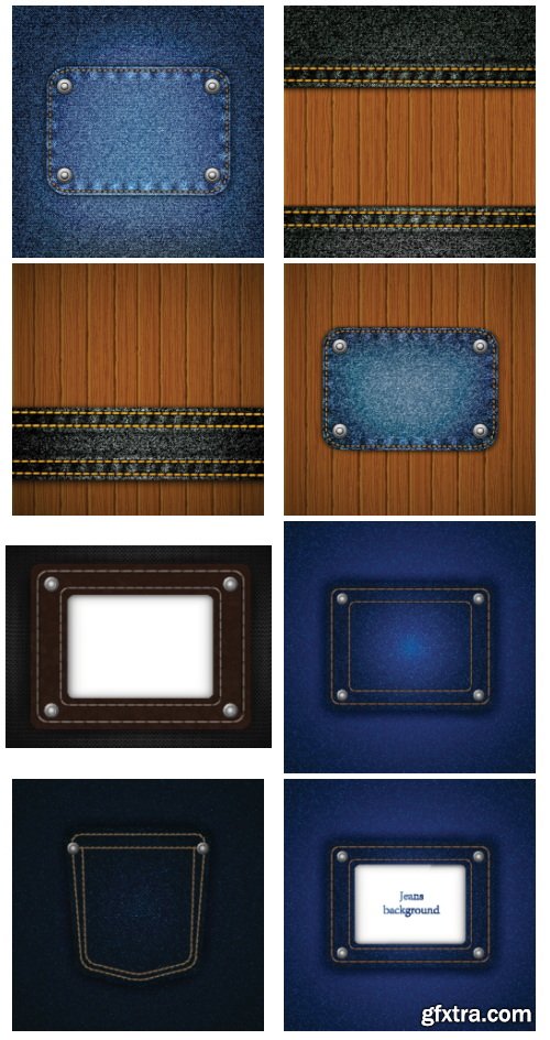 Jeans Denim Textured Design Elements &amp; Templates 73xEPS