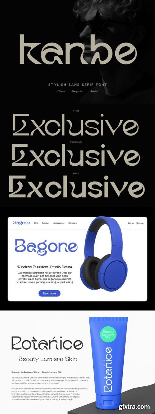 CreativeMarket - Kanbe - Stylish Sans Serif Font