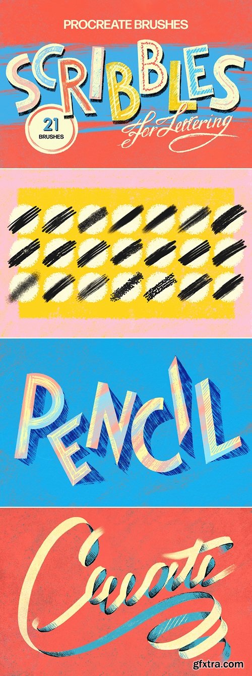 Pixelbuddha - Scribbles Procreate Brushes 1283