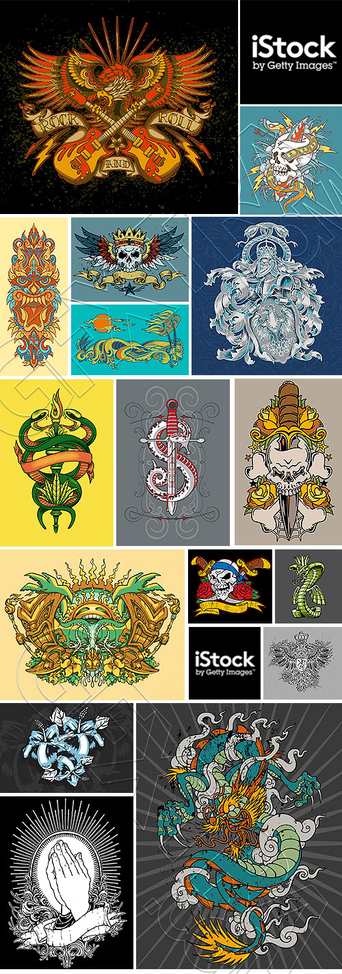 T-Shirt Design & Tattoo Vectors 45xEPS T-Shirt Design & Tattoo Vectors 45xEPS