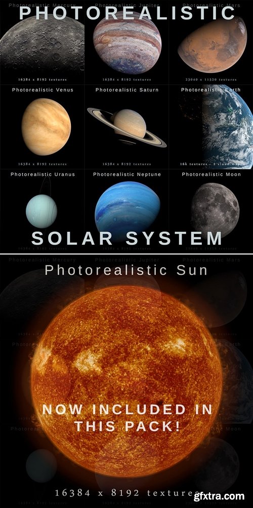 Cubebrush - Photorealistic Solar System
