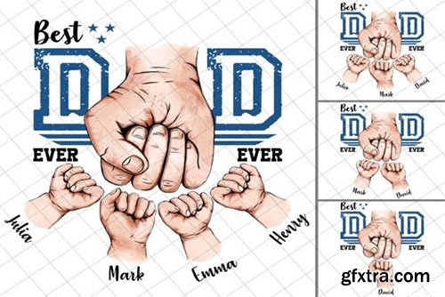 Bundle Best Dad Ever 1 to 4 Children PNG 31919815