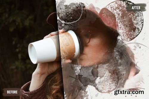 Artstation - 30 Watercolor Coffee Stains Brushes - Vol. 1