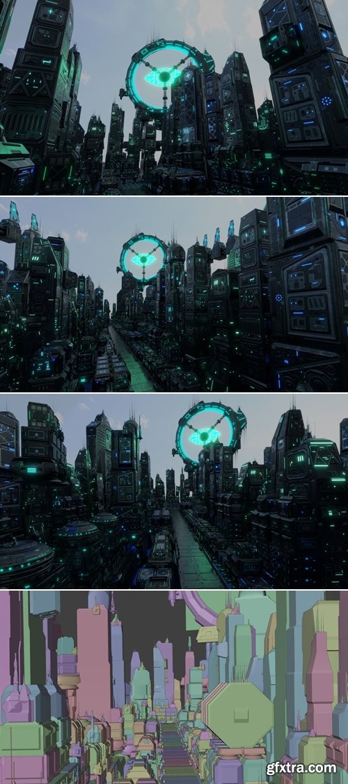 Artstation - Future Tech Megacity Blender Project File