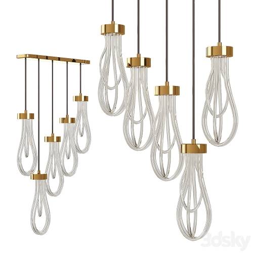 '3dsky Pro - Cascade Brass Light Pendants by Morghen Studio'
