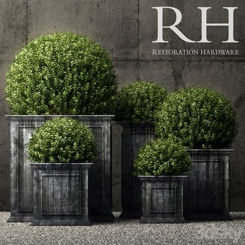 '3dsky Pro - Restoration Hardware estate zinc framed panel planters'