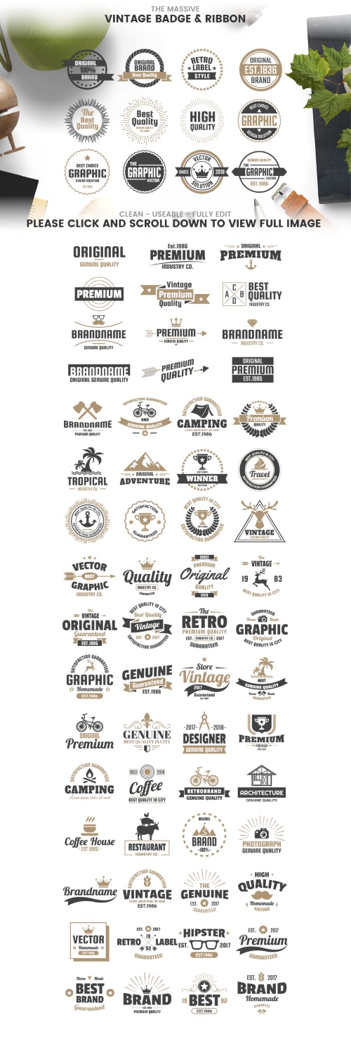 232 VINTAGE LABELS AI & PSD 330832
