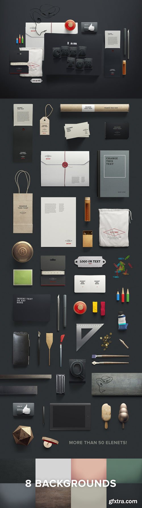 Scene Creator - Stationery PSD Mockup Templates Scene Creator - Stationery PSD Mockup Templates