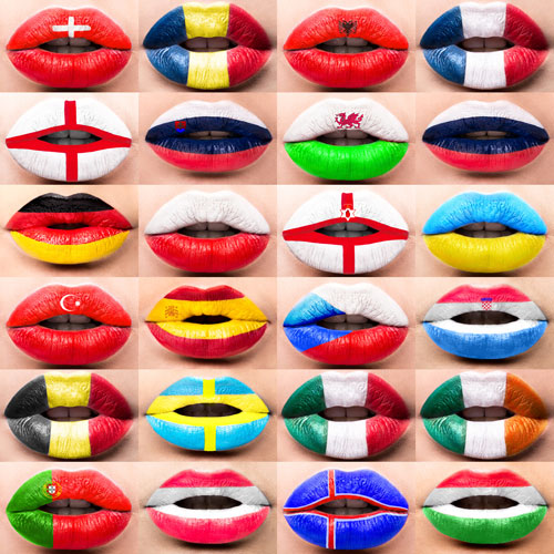 Female Lips With A Picture Flags 23xJPG