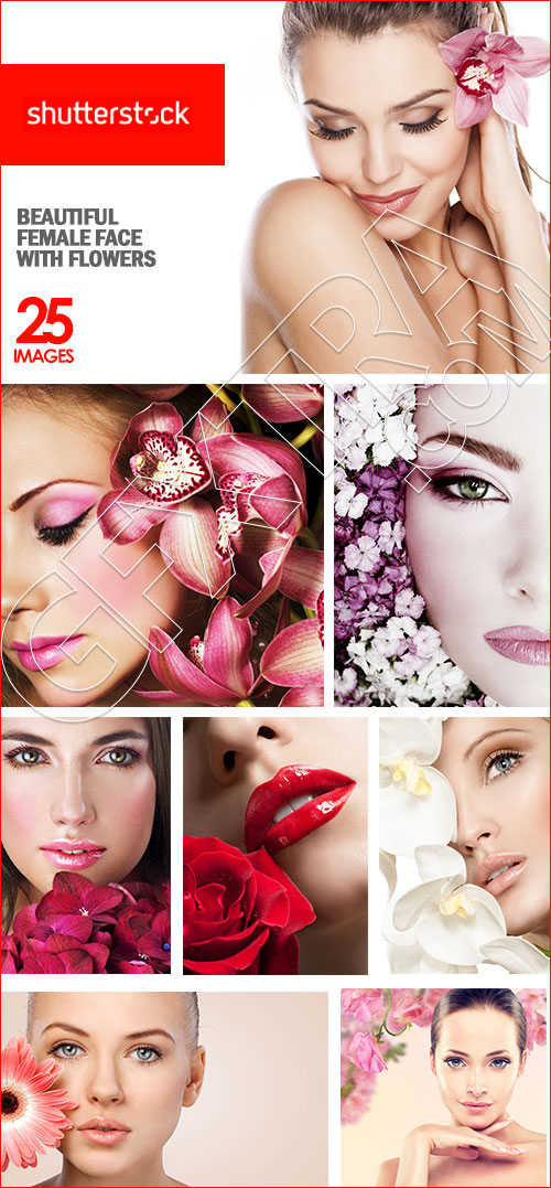 Beautiful Female Face With Flowers 25xJPG Beautiful Female Face With Flowers 25xJPG