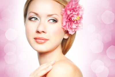 Beautiful Female Face With Flowers 25xJPG