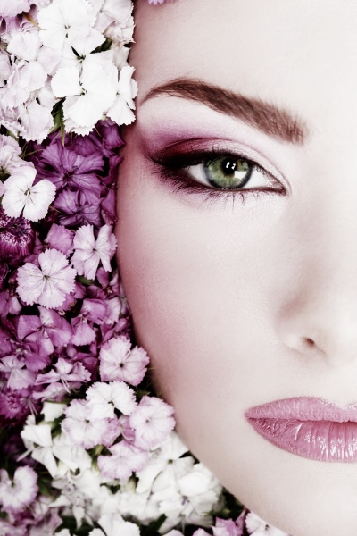 Beautiful Female Face With Flowers 25xJPG